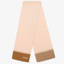 Chloé Scarves*Girls Pink Cotton & Wool Knit Scarf