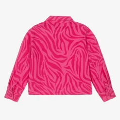 Joyday Coats & Jackets*Girls Pink Cotton Animal Print Jacket