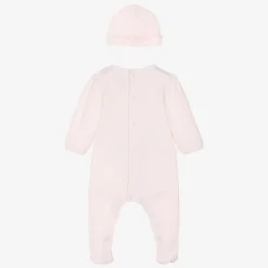Emile et Rose Babysuits*Girls Pink Cotton Babygrow & Hat Set