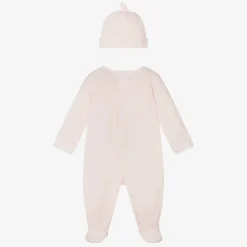 Emporio Armani Gifts|Babysuits*Girls Pink Cotton Babygrow & Hat Set