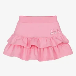 Monnalisa Skirts*Girls Pink Cotton Barbie Ruffle Skirt