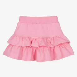 Monnalisa Skirts*Girls Pink Cotton Barbie Ruffle Skirt