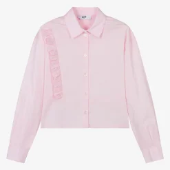 MSGM Tops*Girls Pink Cotton Blouse