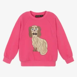 Mini Rodini Gifts*Girls Pink Cotton Dog Print Sweatshirt