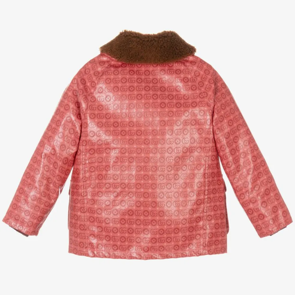 Gucci Coats & Jackets*Girls Pink Cotton Double G Jacket