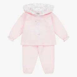 Babidu Tracksuits|Tracksuits*Girls Pink Cotton Duck Tracksuit