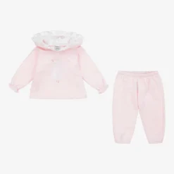 Babidu Tracksuits|Tracksuits*Girls Pink Cotton Duck Tracksuit