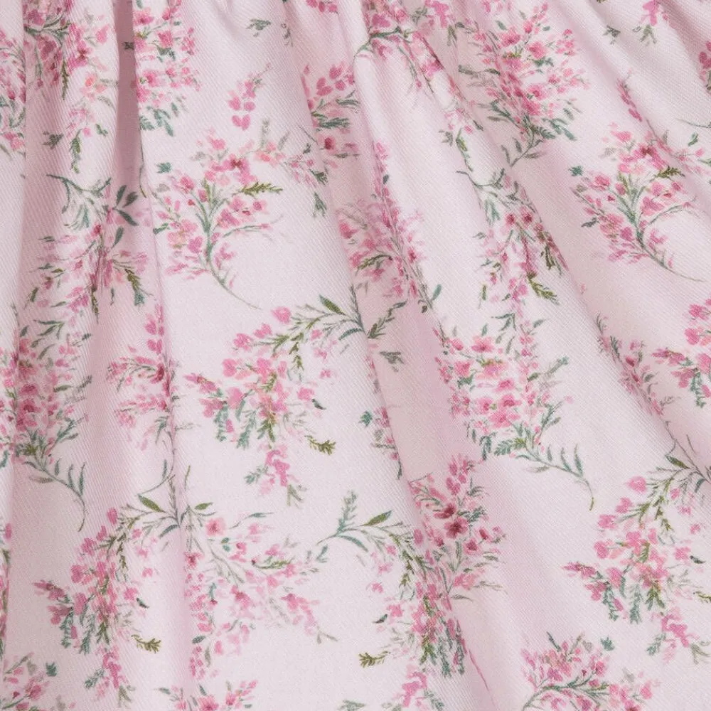 Foque Dresses*Girls Pink Cotton Floral Dress