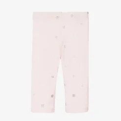 Givenchy Leggings*Girls Pink Cotton 4G Logo Leggings