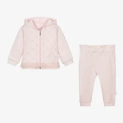 Sofija Tracksuits|Tracksuits*Girls Pink Cotton Hooded Tracksuit