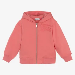 Burberry Tops*Girls Pink Cotton Hoodie