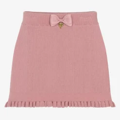 Angels Face Skirts*Girls Pink Cotton Knit Bow Skirt TeaRose