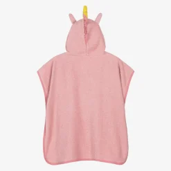 Playshoes Towels & Robes*Girls Pink Cotton Poncho Towel