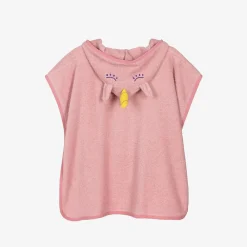 Playshoes Towels & Robes*Girls Pink Cotton Poncho Towel