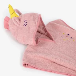 Playshoes Towels & Robes*Girls Pink Cotton Poncho Towel