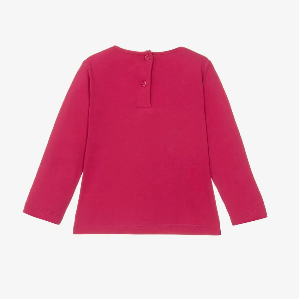 iDO Baby Tops*Girls Pink Cotton Puppy Top