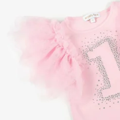 Angels Face Gifts|Tops*Girls Pink Cotton 1st Birthday T-Shirt Fairypink