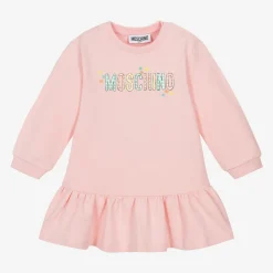 Moschino Baby Dresses*Girls Pink Cotton Sweatshirt Dress