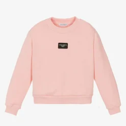 Dolce amp; Gabbana Tops*Girls Pink Cotton Sweatshirt