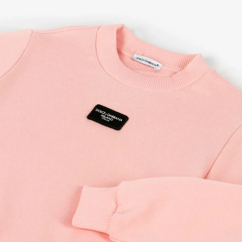 Dolce amp; Gabbana Tops*Girls Pink Cotton Sweatshirt