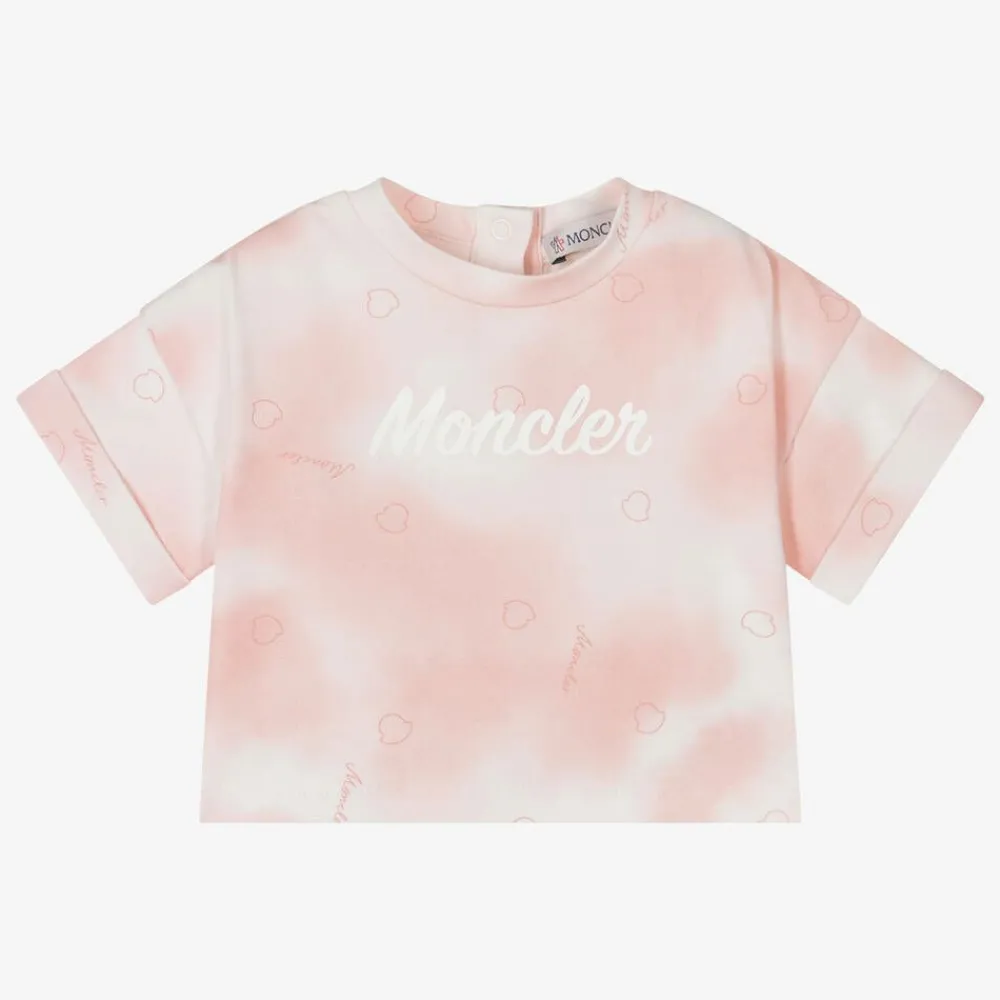 Moncler Enfant Tops*Girls Pink Cotton Tie-Dye T-Shirt