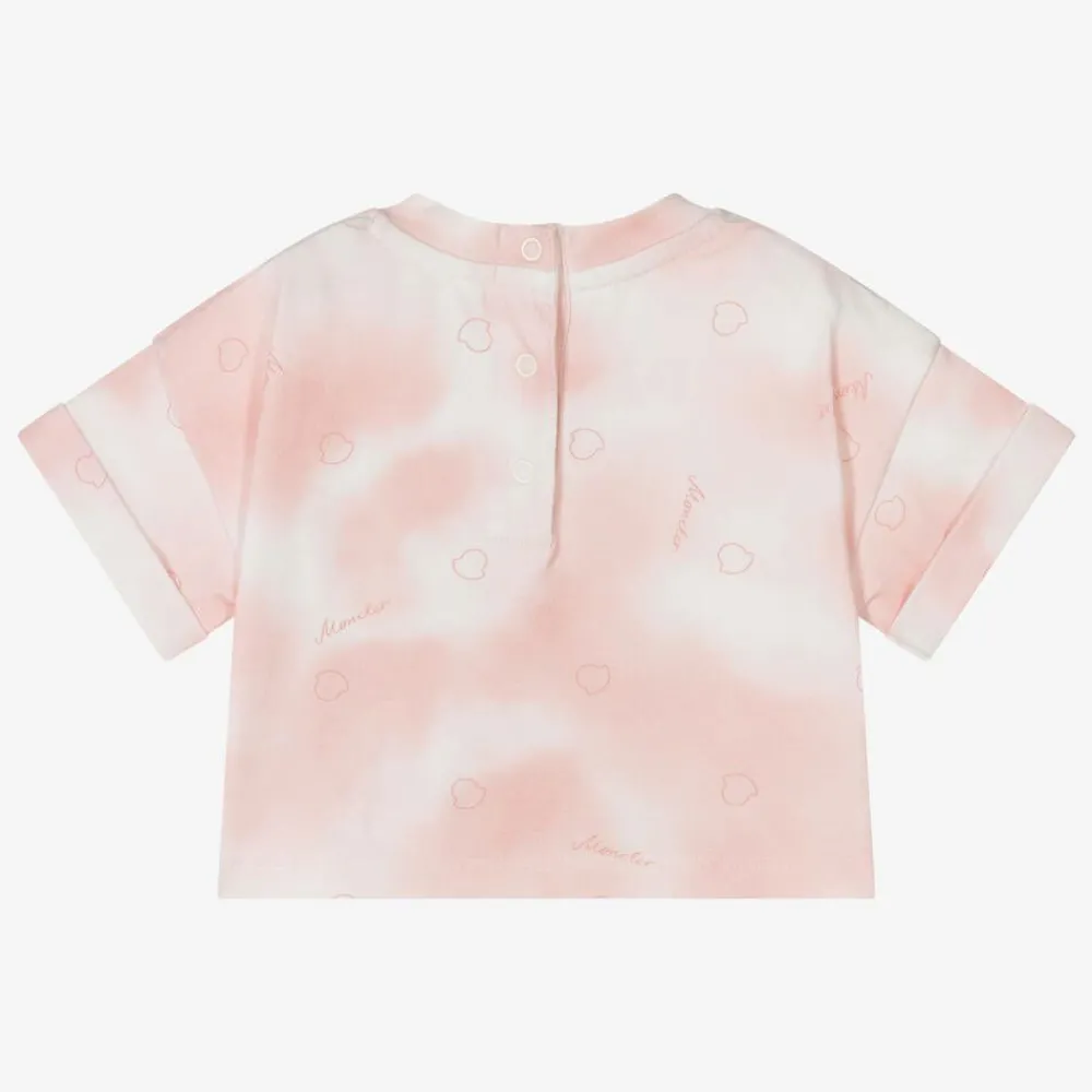 Moncler Enfant Tops*Girls Pink Cotton Tie-Dye T-Shirt