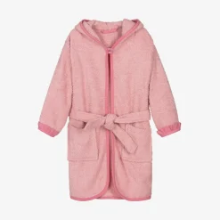 Playshoes Towels & Robes*Girls Pink Cotton Towelling Bathrobe