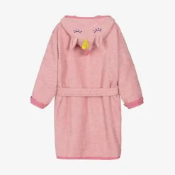 Playshoes Towels & Robes*Girls Pink Cotton Towelling Bathrobe