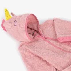 Playshoes Towels & Robes*Girls Pink Cotton Towelling Bathrobe