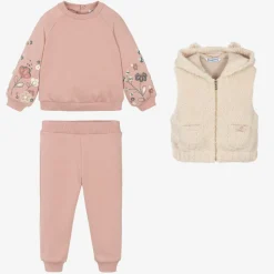 Mayoral Tracksuits*Girls Pink Cotton Tracksuit Set