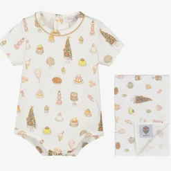 Atelier Choux Paris Gifts|Babysuits*Girls Pink Cotton Treats Babysuit Gift Set