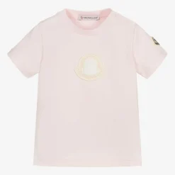 Moncler Enfant Tops*Girls Pink Cotton T-Shirt