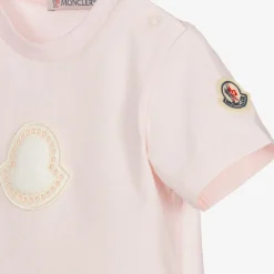 Moncler Enfant Tops*Girls Pink Cotton T-Shirt