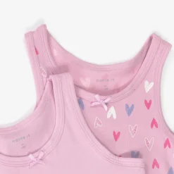 NAME IT Underwear*Girls Pink Cotton Vests (2 Pack)