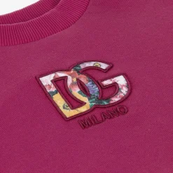 Dolce amp; Gabbana Tops*Girls Pink DG Cotton Sweatshirt