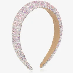 David Charles Hair Accessories*Girls Pink Diamanté Padded Hairband