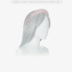 David Charles Hair Accessories*Girls Pink Diamanté Padded Hairband