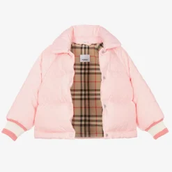 Burberry Coats & Jackets*Girls Pink Down Padded Puffer Jacket