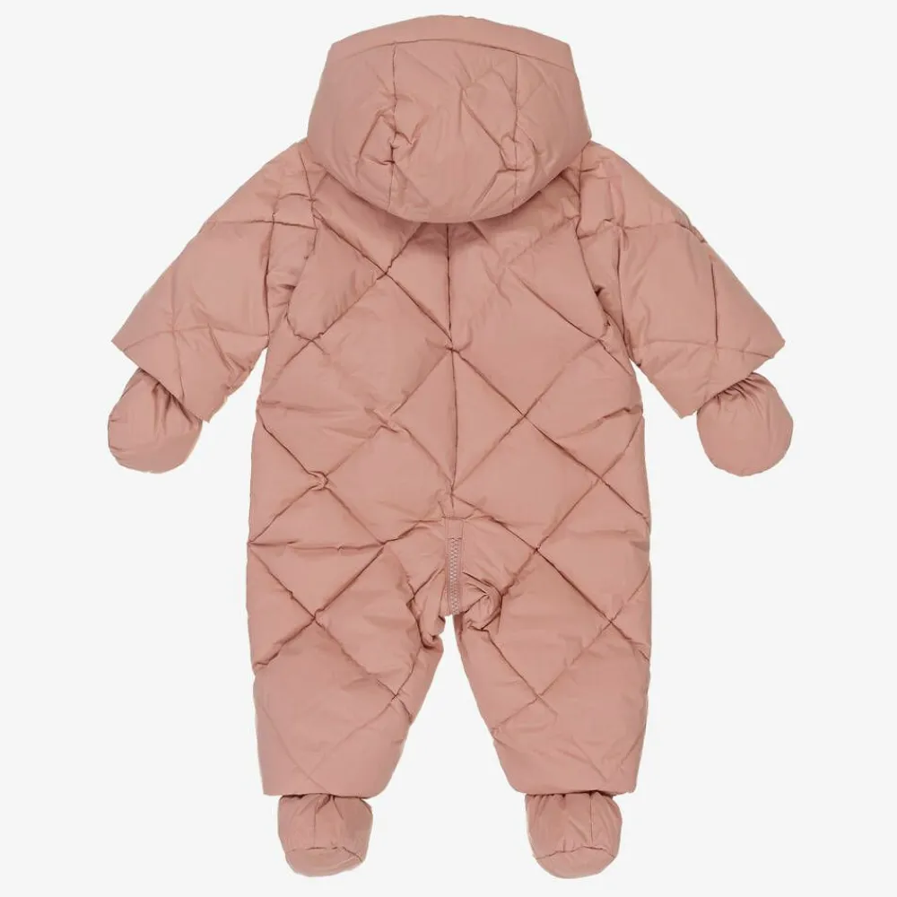 Bonpoint Snowwear*Girls Pink Down Padded Snowsuit