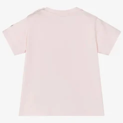 Moncler Enfant Tops*Girls Pink Embroidered Cotton T-Shirt