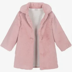 Paz Rodríguez Coats & Jackets*Girls Pink Faux Fur Coat