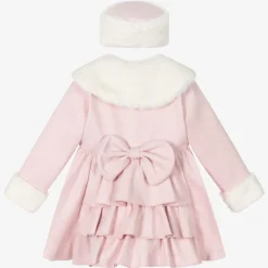 Beau KiD Coats & Jackets*Girls Pink Faux Fur Coat & Hat