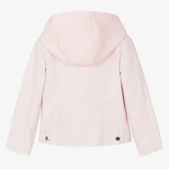 Guess Coats & Jackets*Girls Pink Faux Leather Biker Jacket