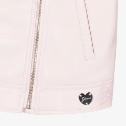 Guess Coats & Jackets*Girls Pink Faux Leather Biker Jacket