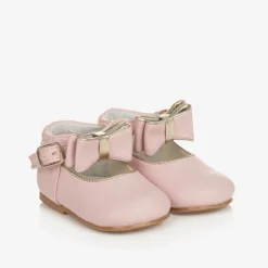 Sevva Bar Shoes*Girls Pink Faux Leather Bow Shoes
