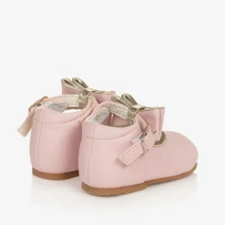 Sevva Bar Shoes*Girls Pink Faux Leather Bow Shoes