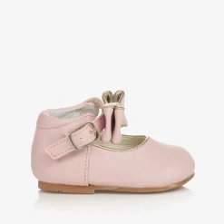 Sevva Bar Shoes*Girls Pink Faux Leather Bow Shoes