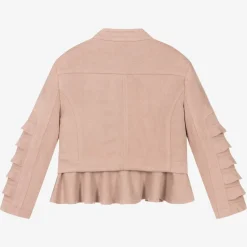 Angels Face Coats & Jackets*Girls Pink Faux Suede Biker Jacket Blush