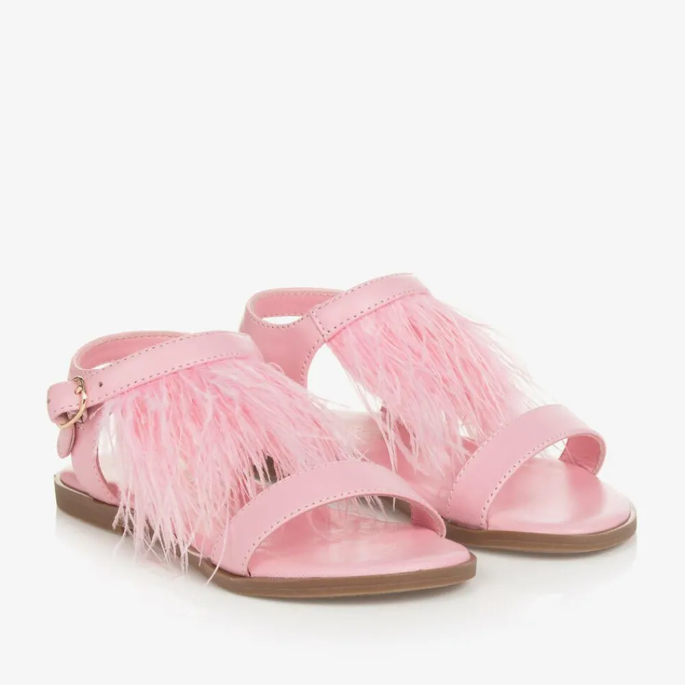 Age of Innocence Sandals|Sandals*Girls Pink Feather Sandals