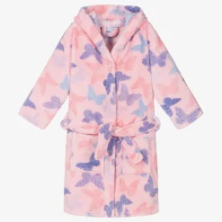 Playshoes Towels & Robes*Girls Pink Fleece Dressing Gown